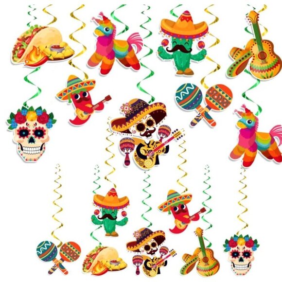 TACO “BOUT A BABY SHOWER INVITATIONS AND MEXICAN FIESTA HANGING SWIRL DEOCRATION - Picture 11 of 14